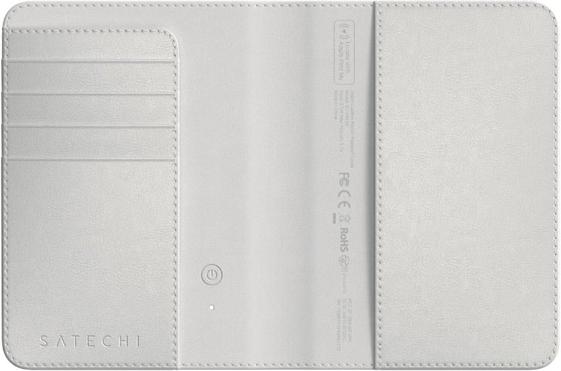 SATECHI Passport Holder for Travel with Find My, Passport Cover with 4 Card Holder, Wireless Charging, and RFID protection – Travel Essential Vegan Leather Passport– Sand - Image 1